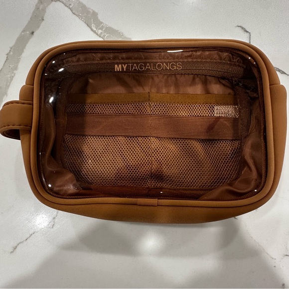 Mytagalongs Handbags - MYTAGALONGS Neoprene Organizer Pouch - Toiletry & Tech Bag - Camel/Tan